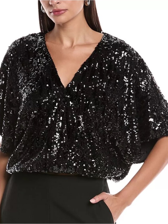 Ramy Brook Tops - Ramy Brook Black Sequin V-Neck Blouse